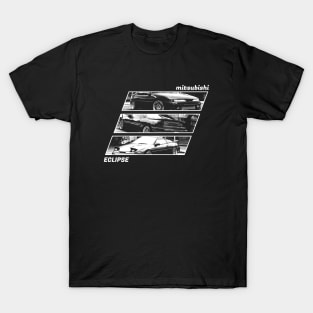 MITSUBISHI ECLIPSE D20 Black 'N White Archive 2 (Black Version) T-Shirt